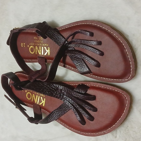 🆕️Women Aubergine Leather Sandals By Kino - Picture 3 of 6